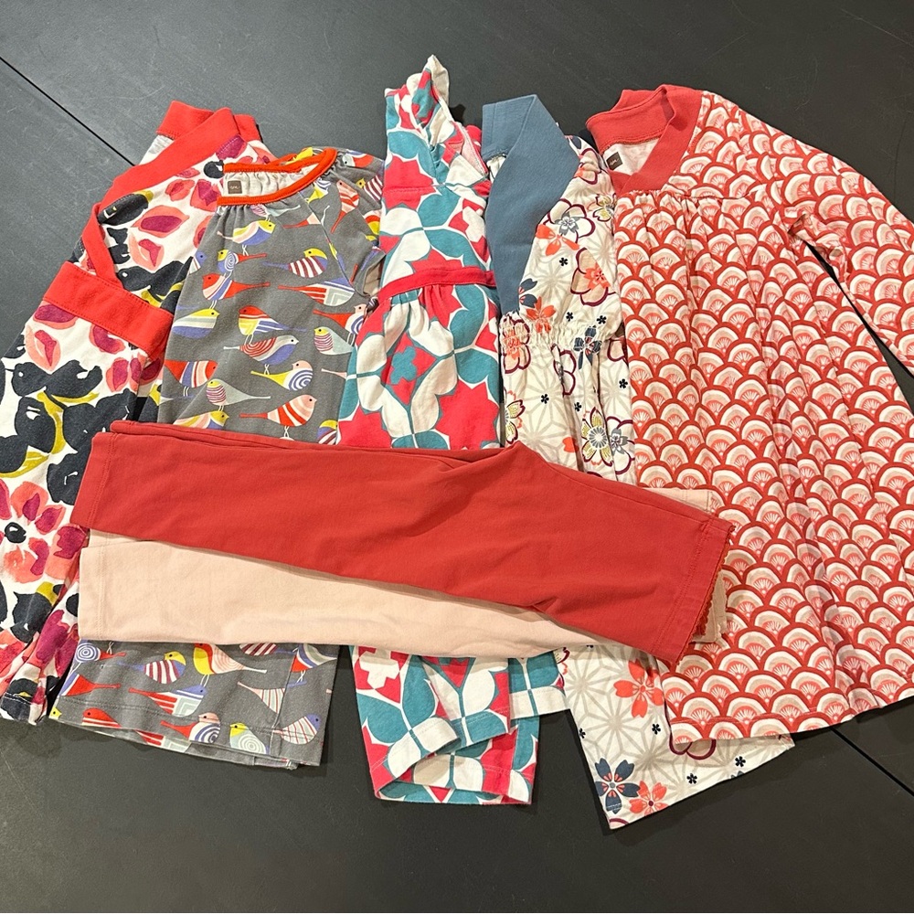 Tea Collection, 4T, seven pieces in playful patterns